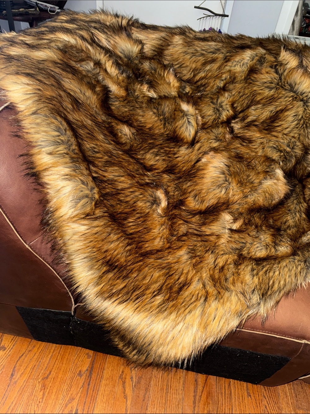Lux Faux Fur Throw Blanket in Warm Fuax Fur Brown